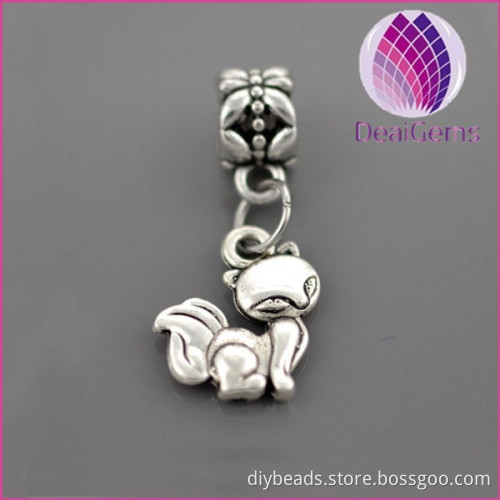 Fox Pendant Diy Accessories Alloy Big Hole Charms